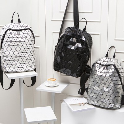 Silver geometric outlet backpack